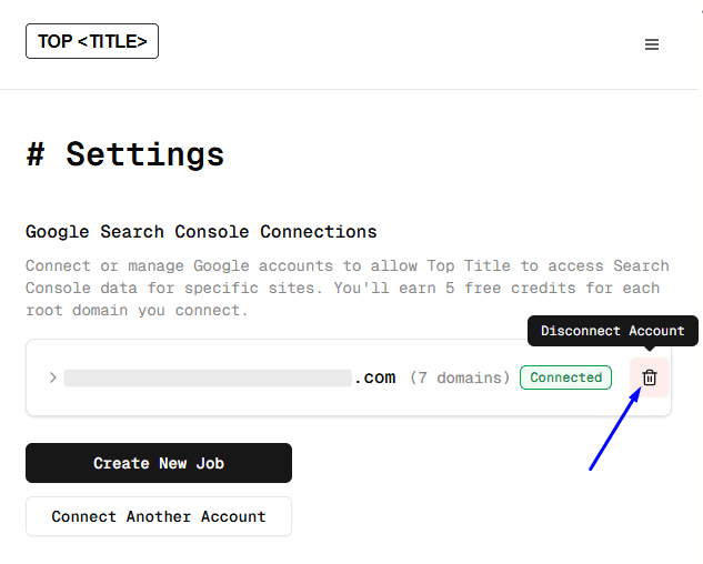 GSC disconnect account
